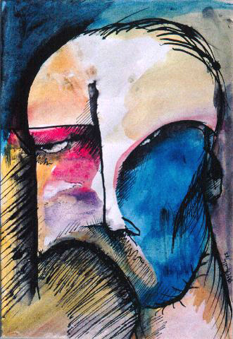 1982 ink and watercolour on paper